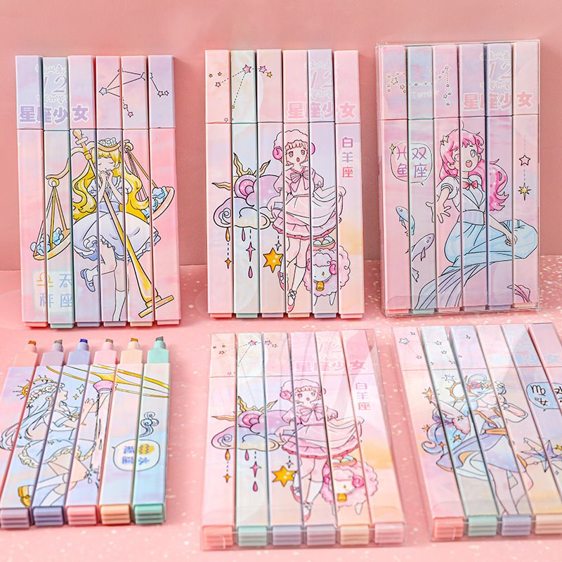 6gab Constellation Highlighters Pastel Cute