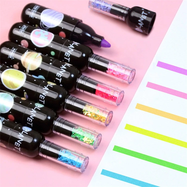 6gab Cute Planet vīna pudeļu mini marķieris